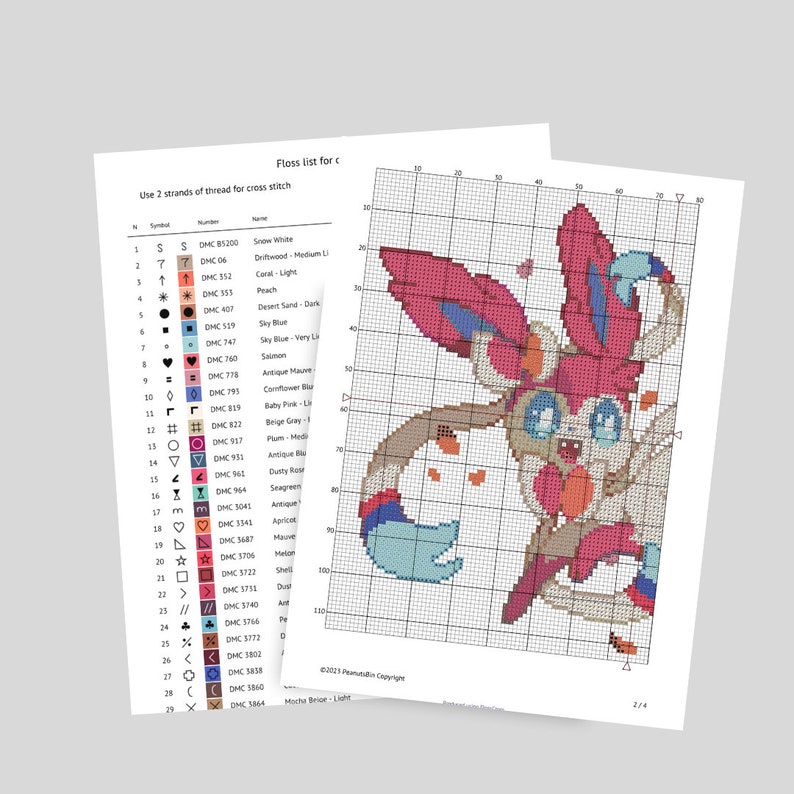 Sylveon Cross Stitch Pattern PDF Instant Download - Etsy