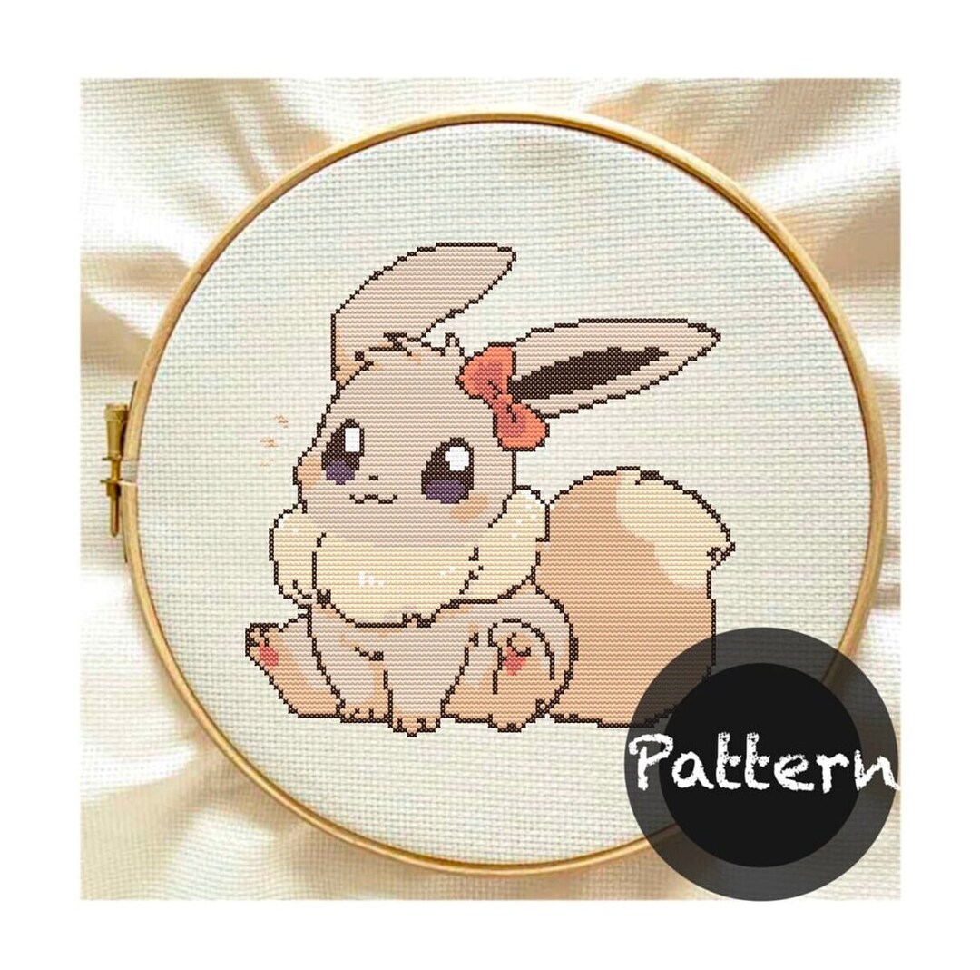 Cute Baby Eevee Cross Stitch Pattern Instant Download Etsy