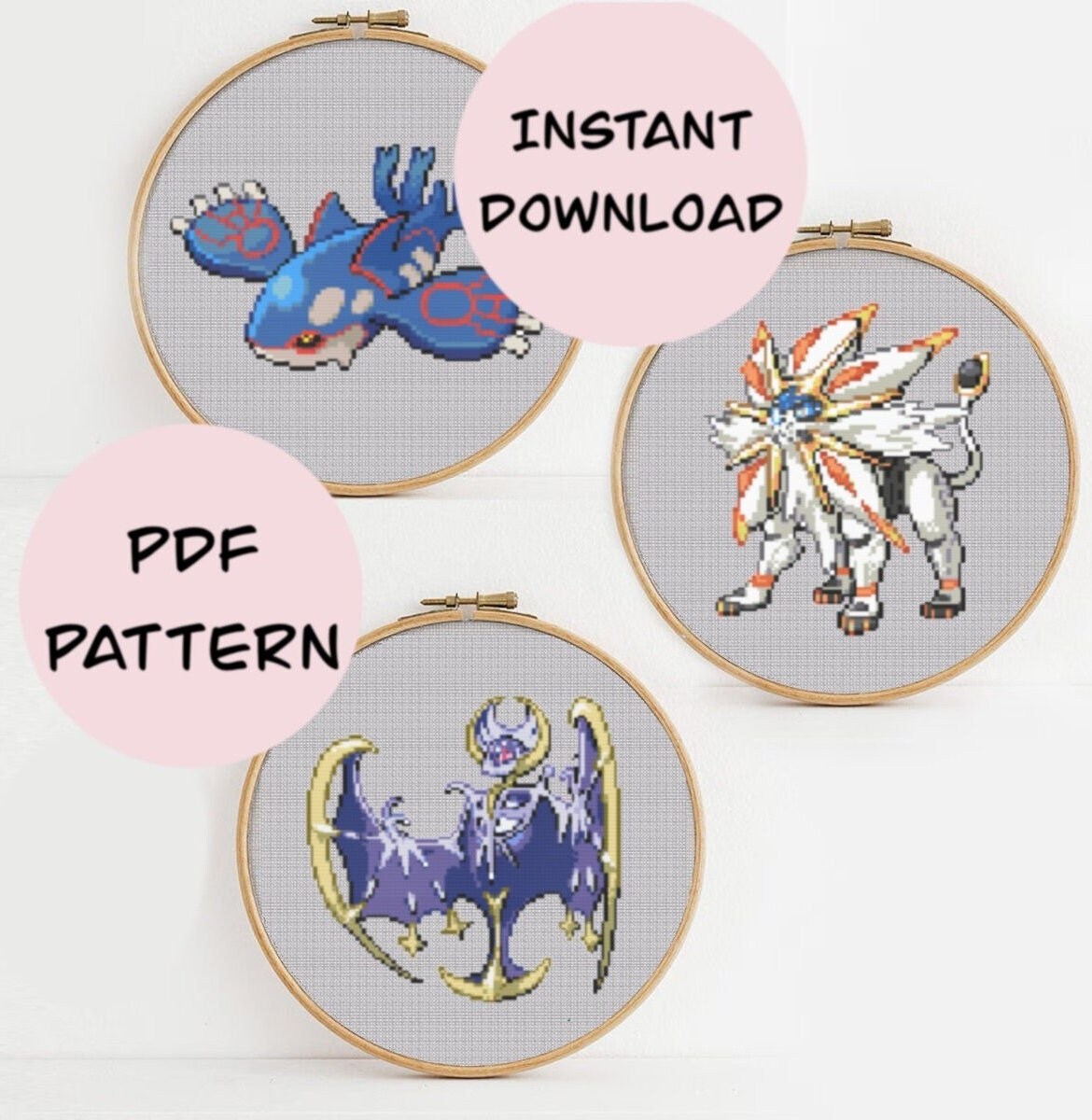 Solgaleo Lunala Cross Stitch Patterns PDF Instant Download -  Finland