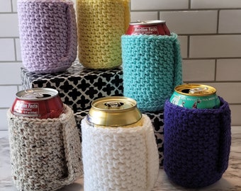 Crochet Can Coolers with Handle / Choose Your Color