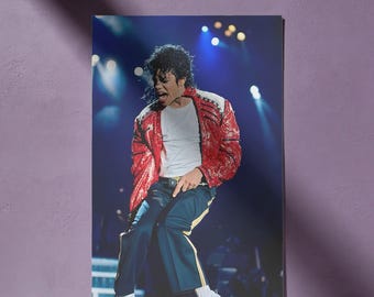 Michael Jackson Poster, King of Pop Wall Art, Music Legend Print, Retro Concert Decor, Pop Star Bedroom Artwork