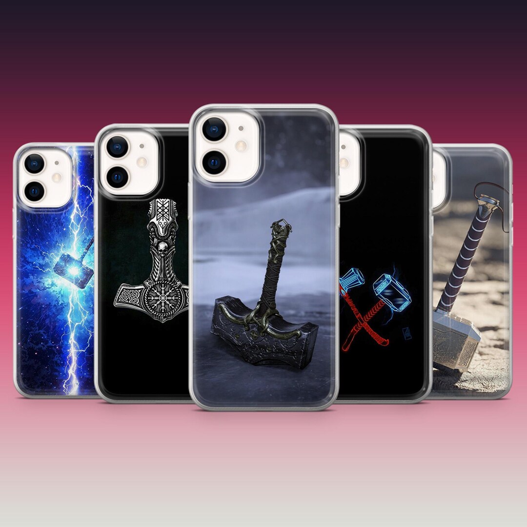 Mjolnir Hammer Phone Case Nordic Myth Cover for iPhone 17 Air, 16, 15 ...