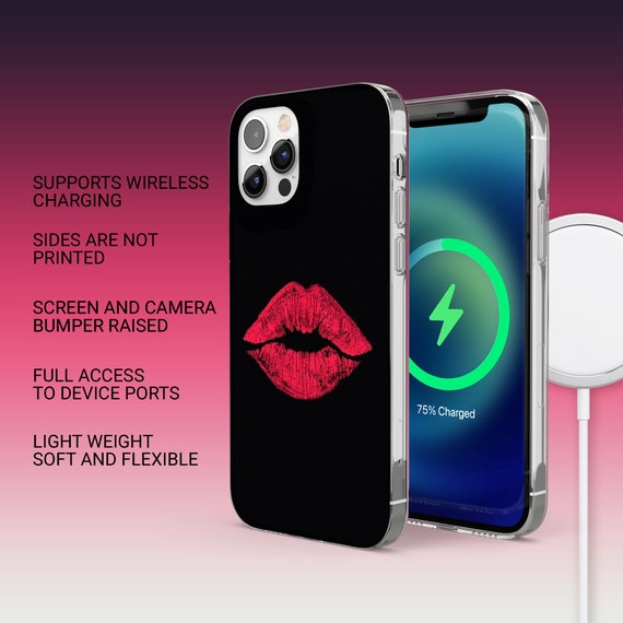 Custodia Per Telefono A Forma Di Cuore Con Porta Lipgloss – Cover Con Scomparto Per Rossetto, Lucida, Accessorio Moda Nero, Anti-graffio