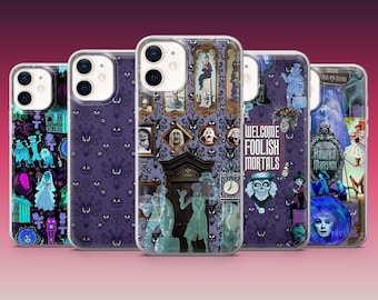 Funda gótica espeluznante de Mansión Embrujada para iPhone 17Pro, 16, 15, 14, Samsung S26+, S25, S23Fe, A37, A57, A26, A17, Pixel 10A, 9