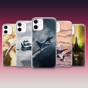 Kampfjet Handyhülle Farben Zeichnung Cover für iPhone 16 Pro , 15, 14, 13, Samsung S25 Ultra, S24Fe, S23, A16, A56, A26, A15, Pixel 9, 8, 7