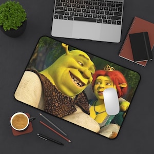 Shrek Schreibtischunterlage - Oger Cartoon erweiterte Mauspad, lustige Gaming Schreibtischunterlage, große rutschfeste Neopren-Matte