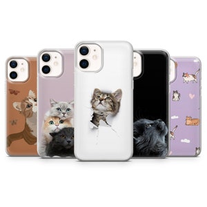 Kitty Decor Phone Case Adorable Kitten Kitten Lover Cover for Iphone 15,14,13,12,11,,,Samsung S23Ultra,S22,S21FE,A54,A34,A14,A13,Pixel 7A