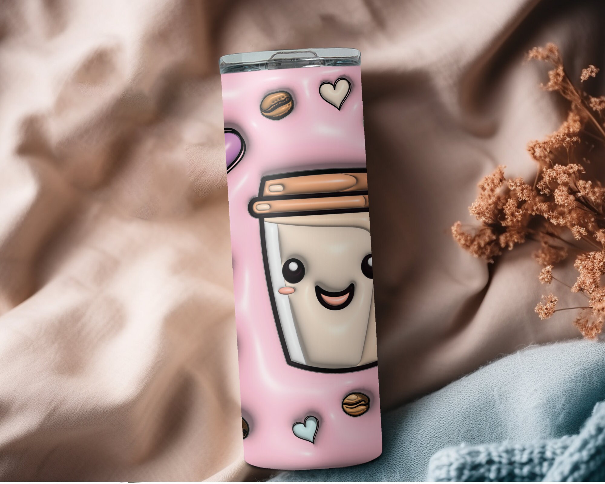 Coffee And Cat Photo - Personalized Custom 3D Inflated Tumbler main image 1