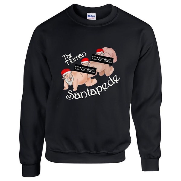 Human Santapede, fun/novelty/rude Christmas jumper, Christmas party season jumpers ugly Christmas jumper