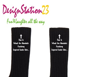 This is what an absolute fucking legend looks like Fun Novelty Unisex Cotton Socks. Rude, Offensive socks for him, birthday gifts, dad socks