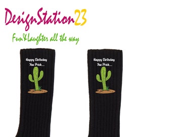 Happy birthday you prick Fun Novelty Unisex Cotton Socks. Rude, Offensive socks for him, birthday gifts, dad socks, boyfriend gifts