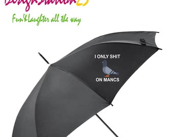 Ich scheiß nur auf Mancs Regenschirm, unhöflicher lustiger schwarzer Regenschirm, für Duschen mit einem humorvollen Spaß-u