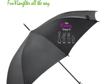 Personalisierter Mama, Mutter, Mama Regenschirm, schwarzer Regenschirm der Neuheit, seien Sie mit unserem niedlichen leichten Regenschirm auf Duschen vorbereitet.