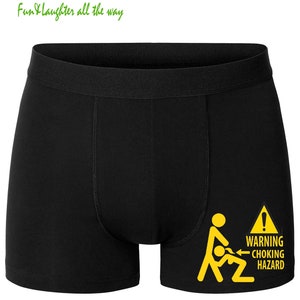 Funny Mens Underwear Black Boxer Shorts With Your Face / Hearts