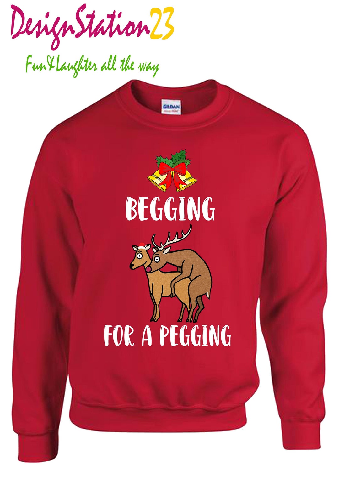 Begging for A Pegging Ugly Christmas Jumper. Christmas Party Jumper