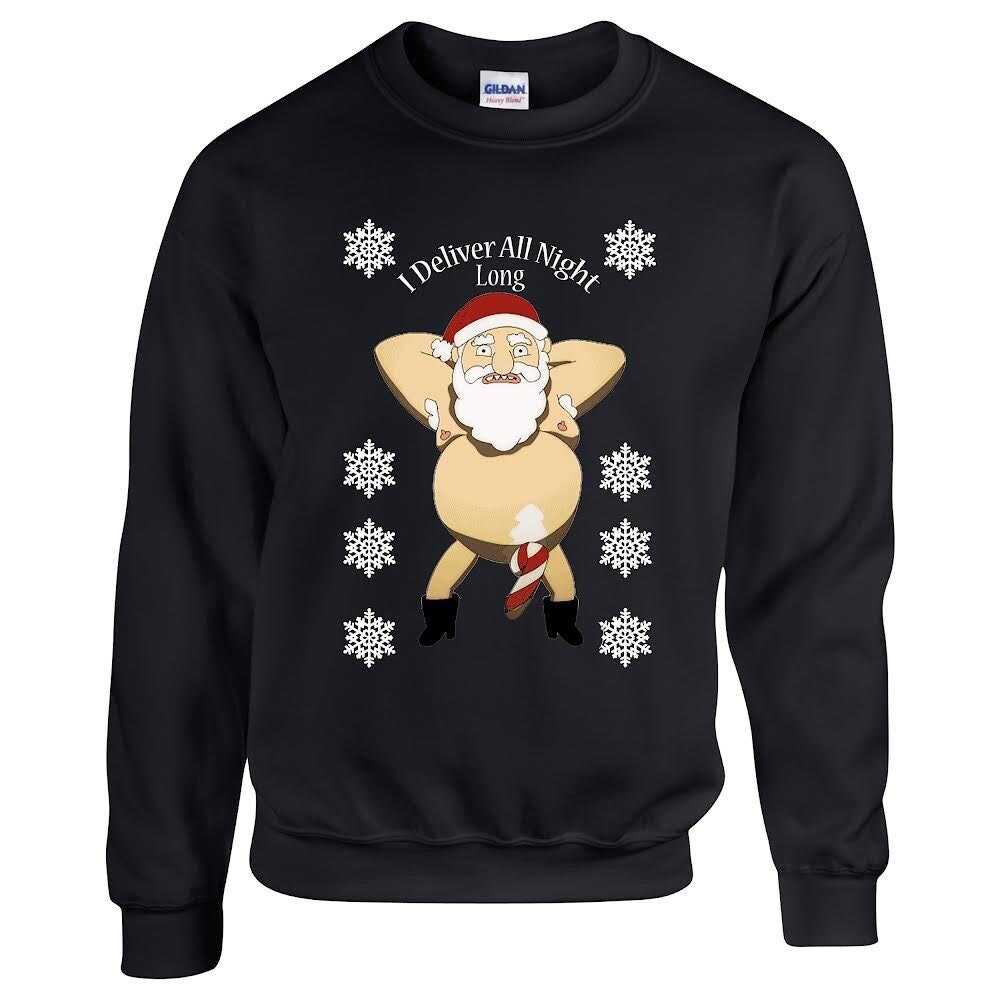 I Deliver All Night, Fun/novelty/rude Christmas Jumper, Christmas Party ...