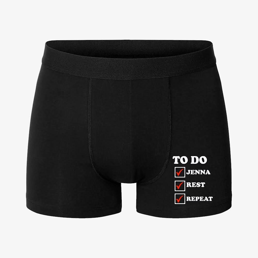 Funny Mens Personalised to Do List Boxers, Valentines Gift, Birthday Gift  Joke Present, Valentine Novelty Gift, Gift for Him, Rude Funny 