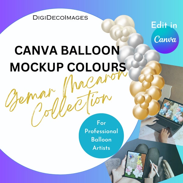 Collection Gemar Macaron - Couleurs de maquette de ballon Canva