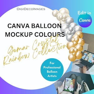 Gemar Crystal Rainbow Collection - Canva Balloon Mockup Colours