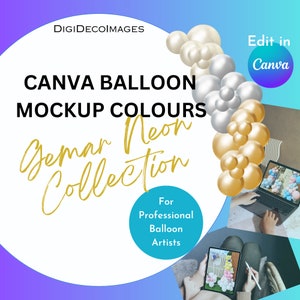 Gemar Neon Collection - Canva Balloon Mockup Colours