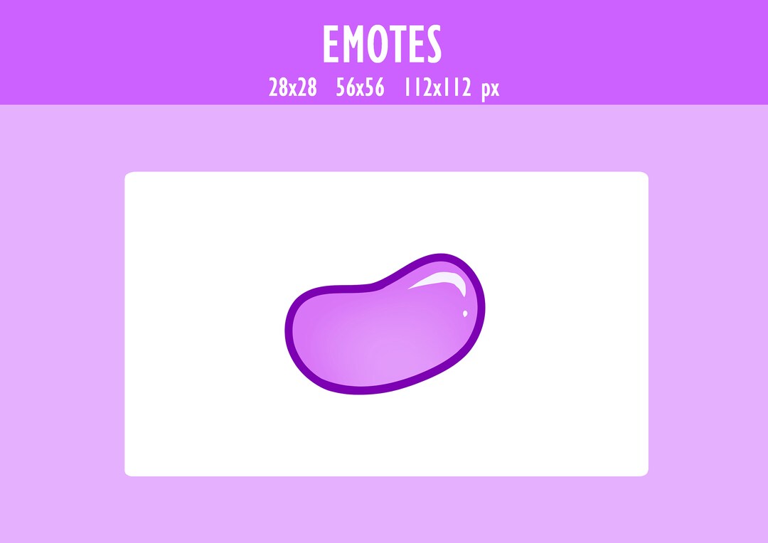 Purple Jelly Bean Emote for Twitch and Discord Jelly Bean Etsy