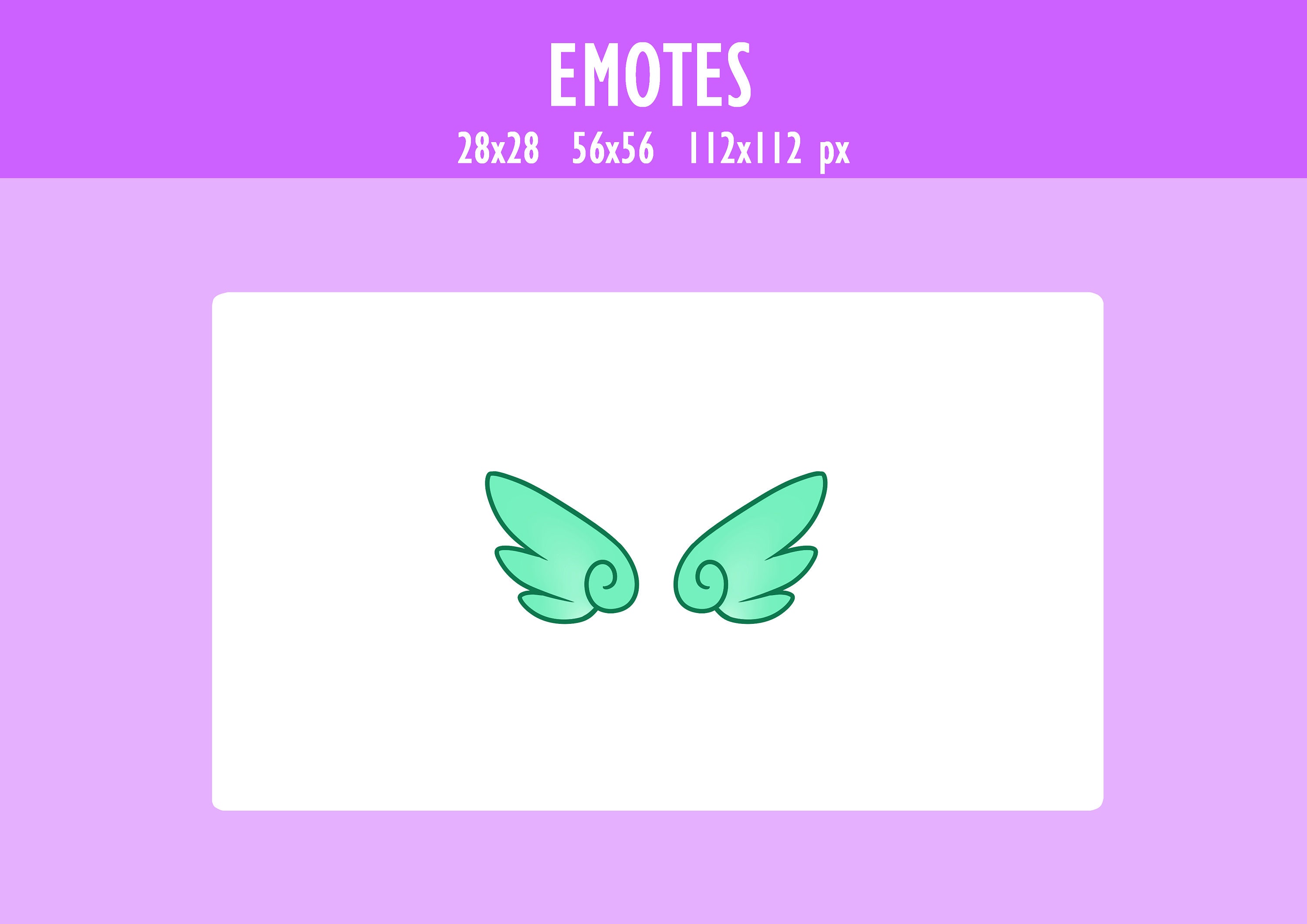 Cute Teal Wings Emotes for Twitch and Discord Angel Wings Etsy