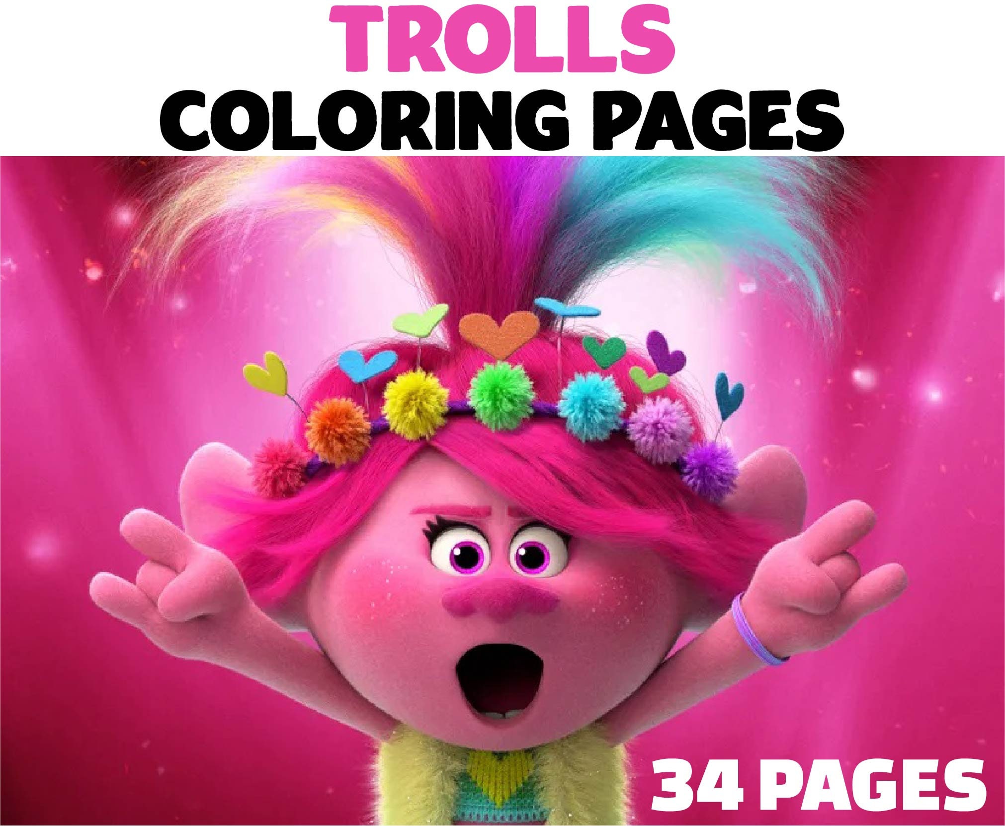 Pin by Coloring Fun on Trolls  Poppy coloring page, Cartoon coloring  pages, Disney coloring pages