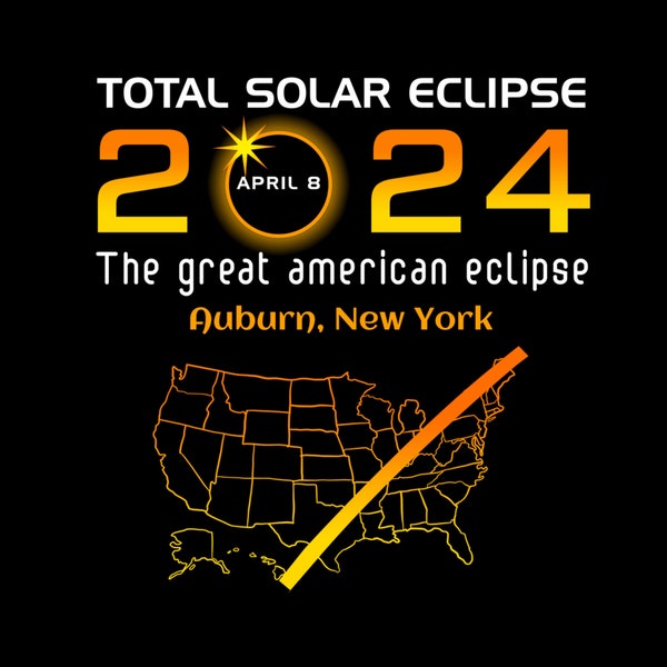 Total Solar Eclipse April 8, 2024 Auburn, New York NY Png