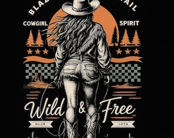 Retro Cowgirl PNG | Sublimatie in Western Cowgirl-stijl | Vintage Rodeo Country Shirt Ontwerp | Cowgirl PNG voor shirts en knutsels