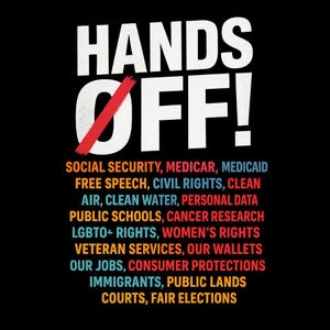 Hands Off Protest Graphic - Political Rights Advocacy Design - Transparent PNG for Shirts, Stickers, Prints