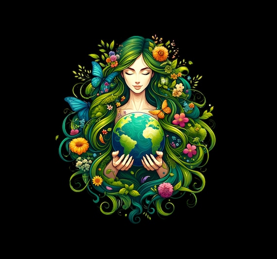 Mother Nature Png, Earth Day Png, Gaia Save Our Planet Png