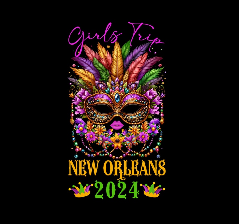 New Orleans 2024 Png, Mardi Gras Mask Beads Png Etsy