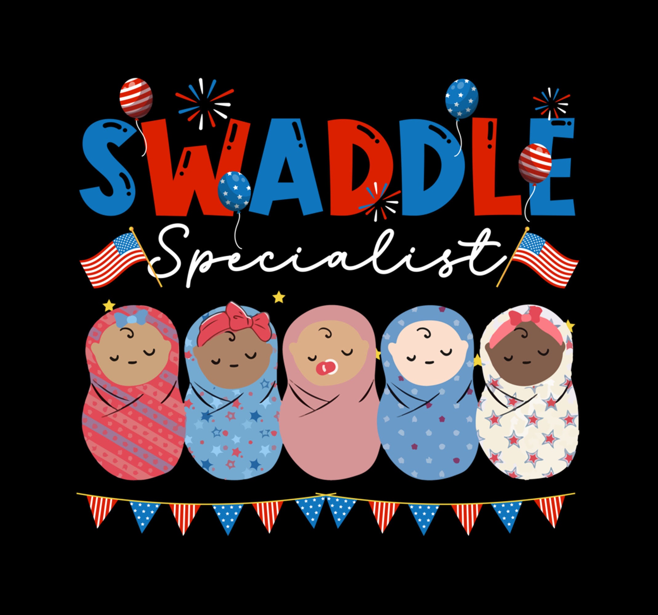 Swaddle Specialist Png, 4th Of July Mother Png, Baby Nurse Png