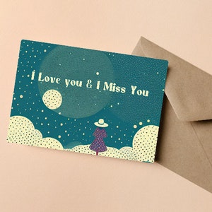Je t'aime et tu me manques, carte pour lui, carte de notes, pack de cartes de vœux, tu me manques quand je suis avec toi TM, paquets de cartes postales, enveloppes incluses,