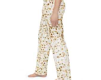 Men's Matzah pattern Pajama Pants All over print , perfect for Passover Seder , pajama pants with a Passover Matzah pesach all ove pattern