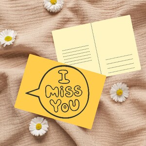 Te extraño, Papelería escolar para niñas lindas, Paquete de tarjetas de felicitación, Te extraño cuando estoy contigo, Paquetes de postales, sobres incluidos, burbuja de chat