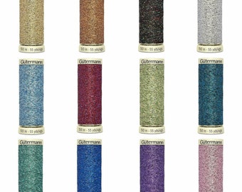Gutermann Metallic Effect Thread Glitter Sparkling Sewing 50m Pick Colour 744603
