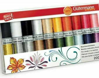 Gutermann Creativ MACHINE EMBROIDERY Rayon 40 Thread set 20 Reels x200m 734003-1