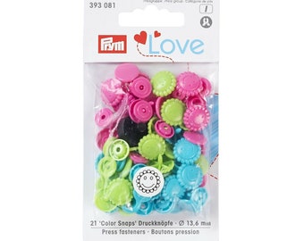 Prym Love Colour Snaps Colorsnaps Press Fasteners Poppers Un sacco di scelta/forme ideali per realizzare abiti per bambini