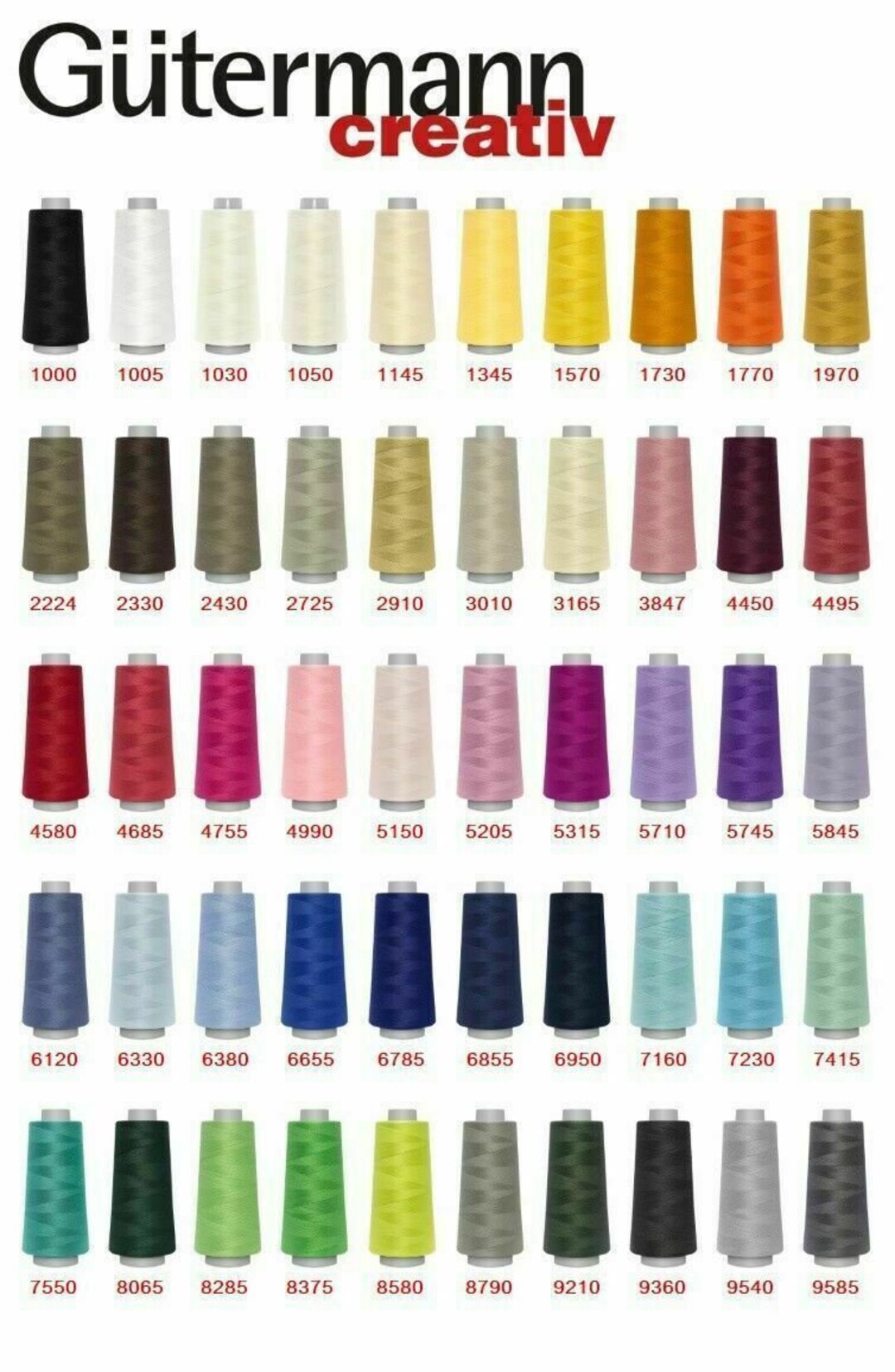 Gutermann Overlocking Thread Overlocker Sewing All 50 Colours Toldi ...