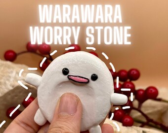 Cute Warawara Ghost Worry Stone - Handmade Studio Ghibli Stone - Polymer Clay Sculpture | Desk Buddy | Worry Friend  | The Boy and the Heron