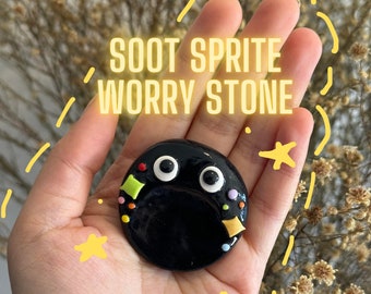 Soot Sprite Worry Stone - Susuwatari - Totoro - Stress Relief Fidget | Pocket Pal | Studio Ghibli | Anti Anxiety | Anti-Stress for Anxiety