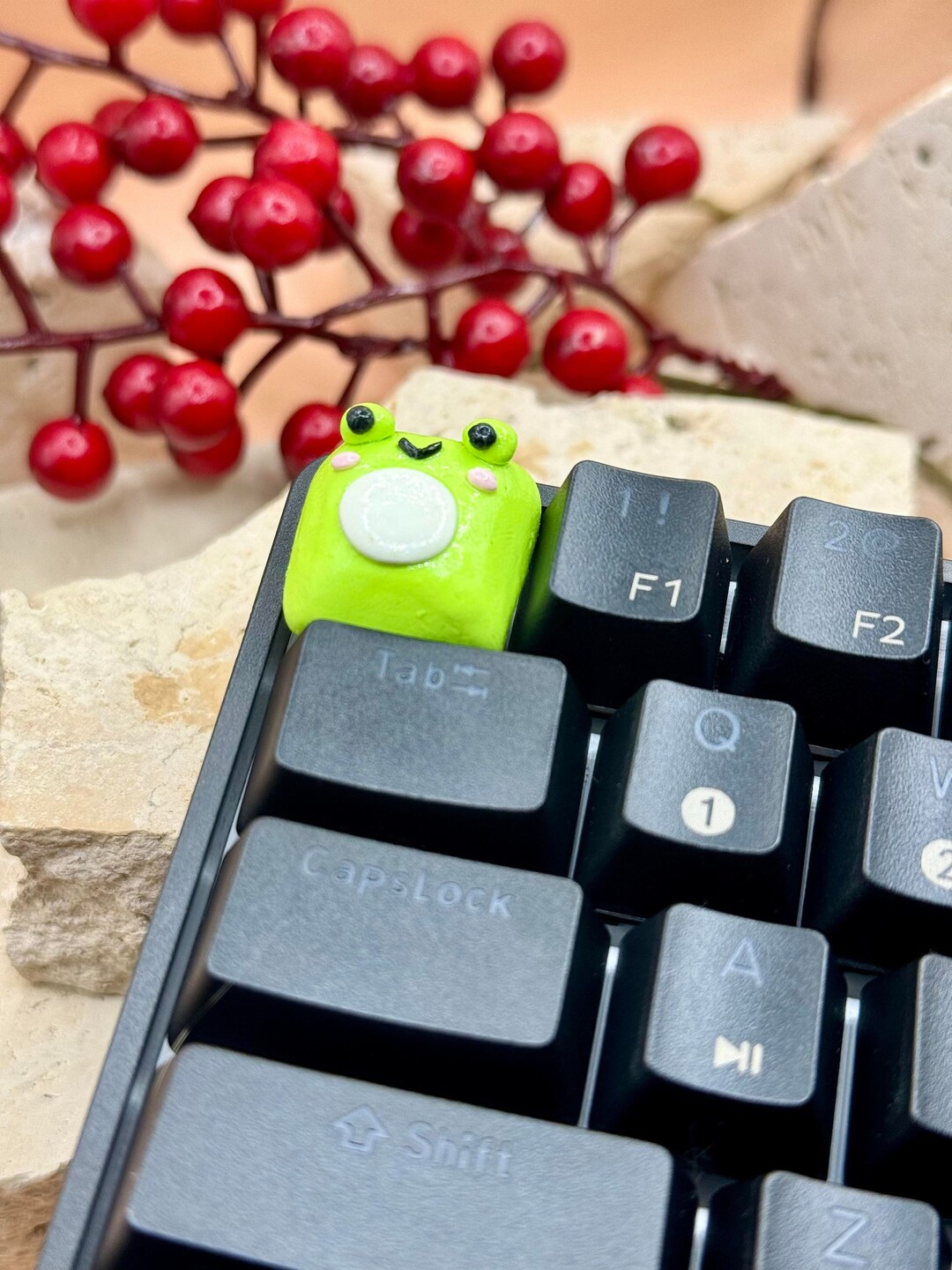 Green Frog Artisan Keycap Animal Keycap Artisan Keycaps Handmade Custom