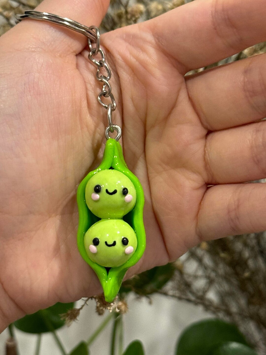 Two Peas in a Pod Keychain Best Friend Keychain Friendship Keychain Pea