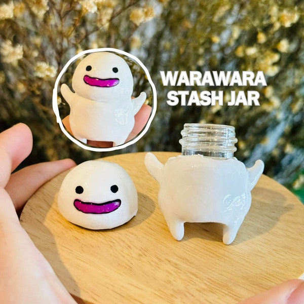 Warawara Stash Jar | Stash Keychain | Handmade Polymer Clay Keychain | Unique Gifts | Cute Rave accessories | The Boy and the Heron