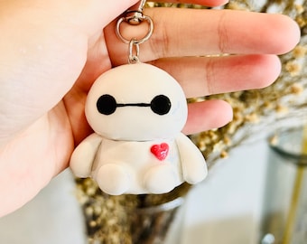 White Robot Stash Keychain | Stash Keychain | Handmade Polymer Clay Keychain | Unique Gifts | Cute Rave accessories | Baymax Stash jar