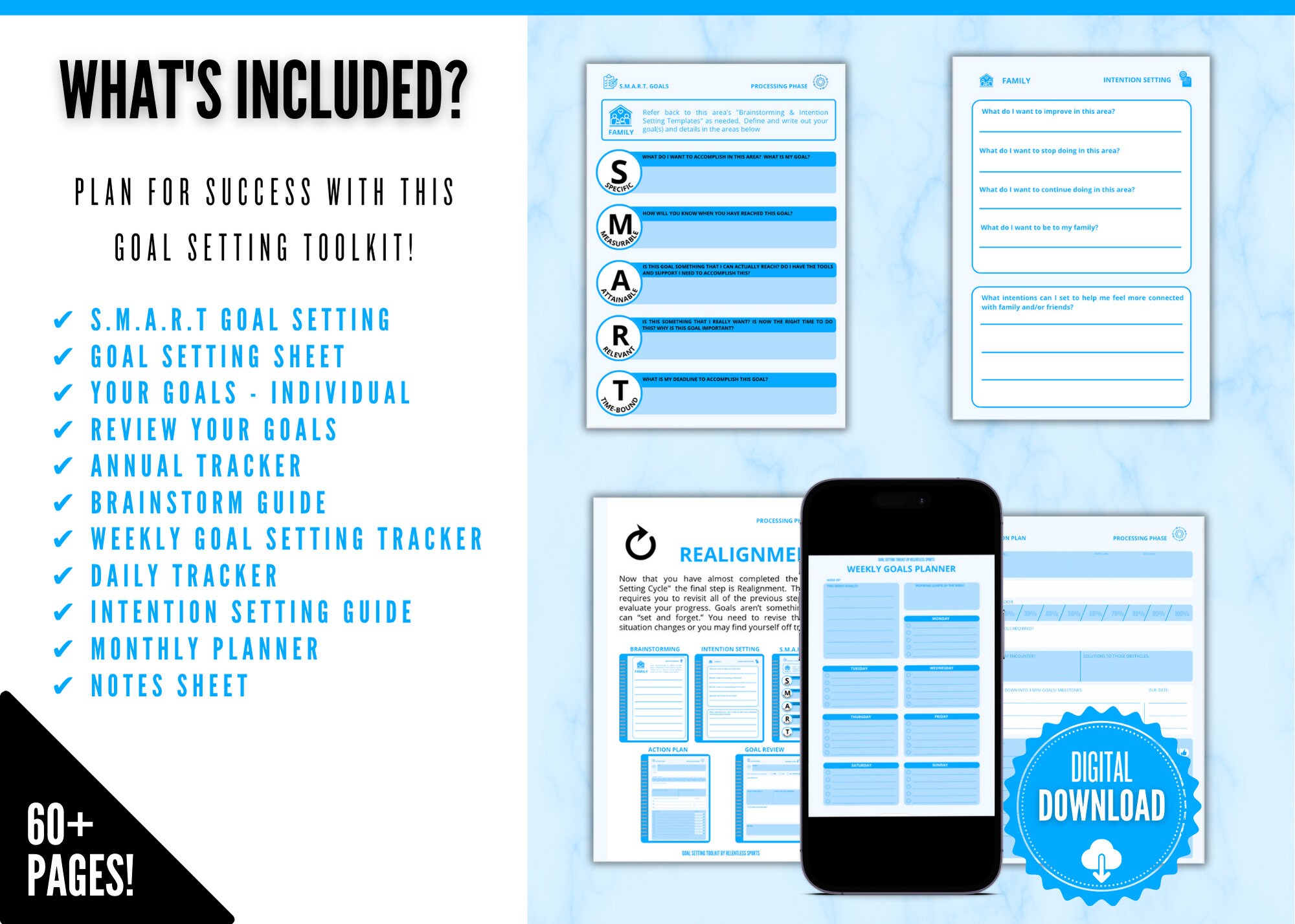 Goal Setting Toolkit | SMART Goal Setting Worksheets | Goal Setting ...