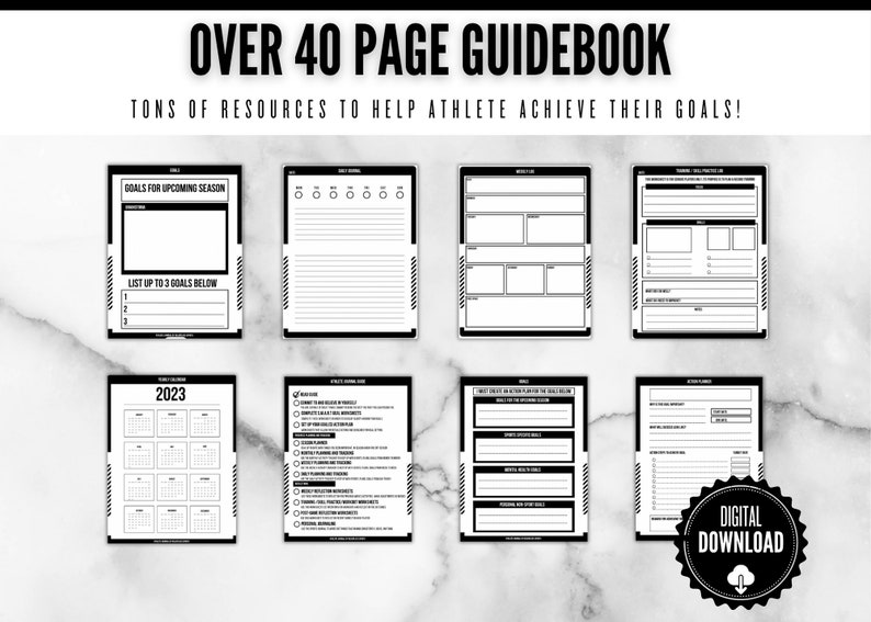 Sports Journal Guidebook Journal Template Printable Journal Reflection Journal SMART Goals Template Planner Template image 5