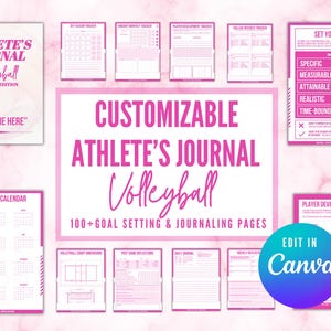 Journal des athlètes modifiable pour le volleyball | Journal de volley-ball | Planificateur d'athlètes de volley-ball | Planificateur d'entraîneurs de volleyball | Programme du volley-ball