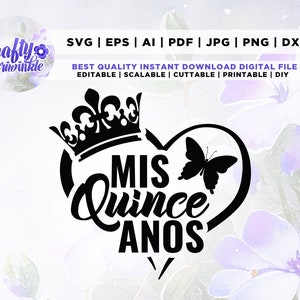 Mis Quince Años svg, Mis xv años svg, Coffee mug svg png, Latina Shirts svg, Cricut, Png, Svg, sublimation, Latina svg, Spanish quotes svg